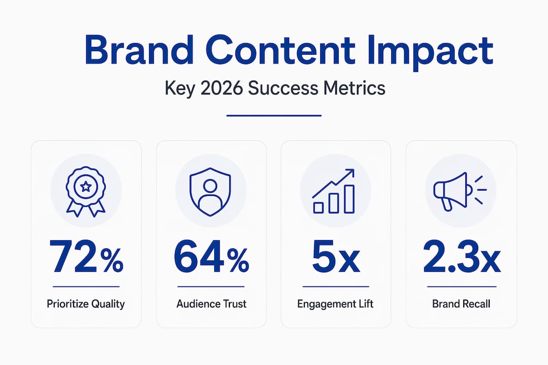 Infographic showing brand content success statistics