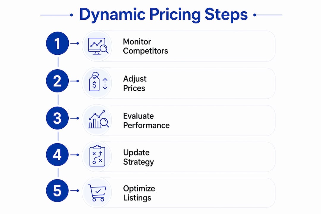 Infographic showing dynamic pricing process steps
