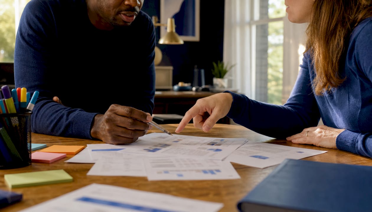 Two people discussing Amazon listing reports
