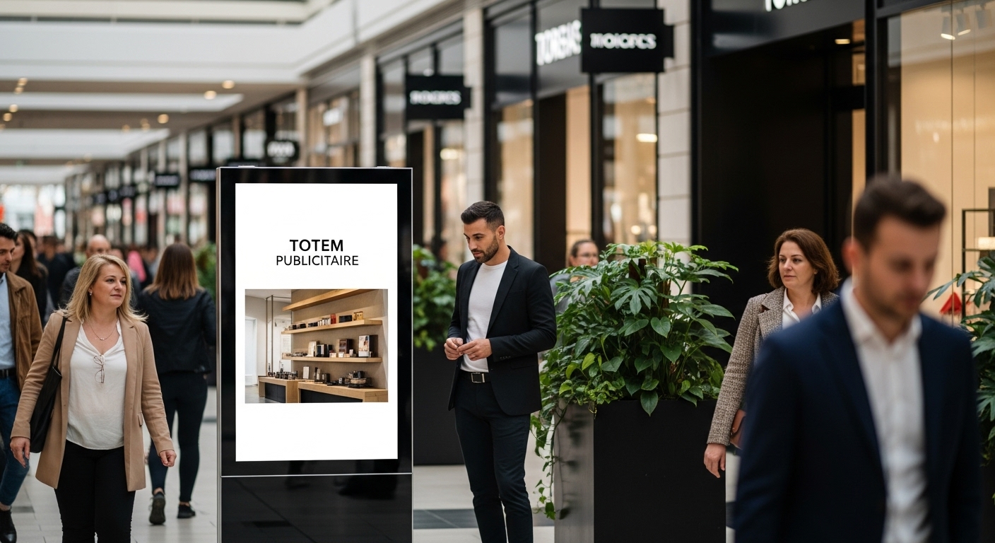 totem publicitaire centre commercial