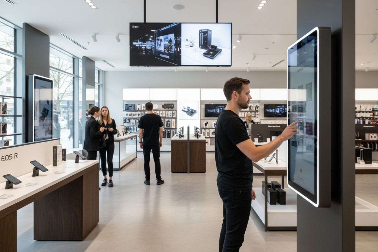 écran publicitaire retail