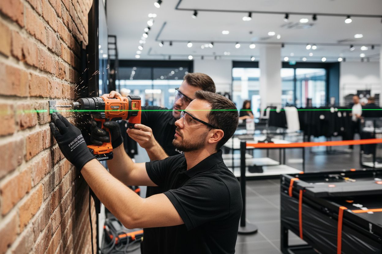 fixation écran LED commerce