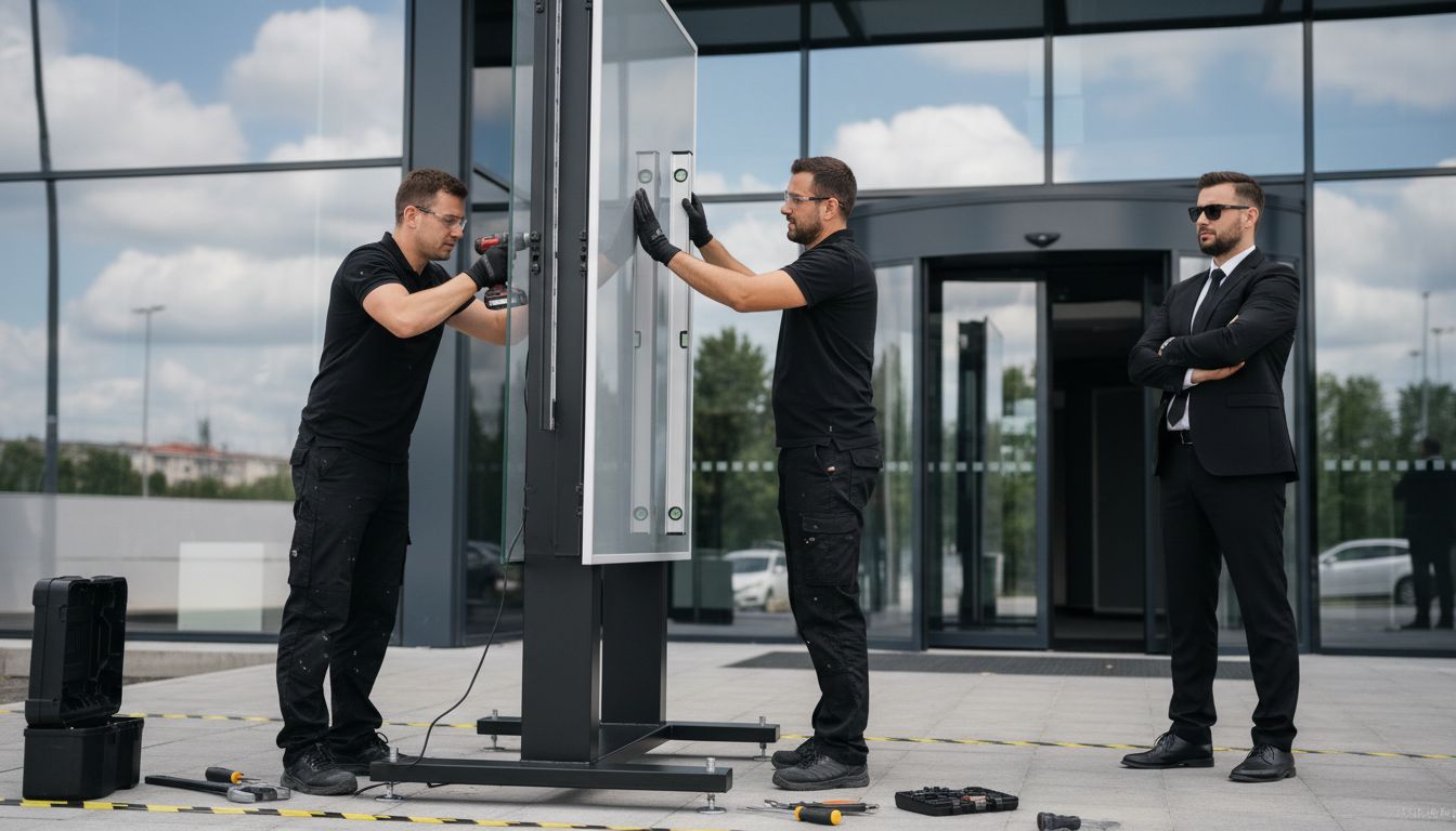 assemblage totem publicitaire