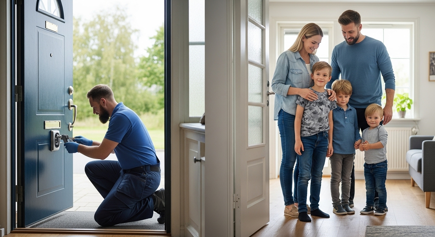 låsbyte inbrott familj