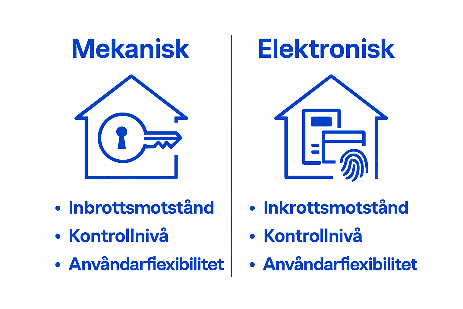 Infographic compares mechanical and electronic lock systems visually.
