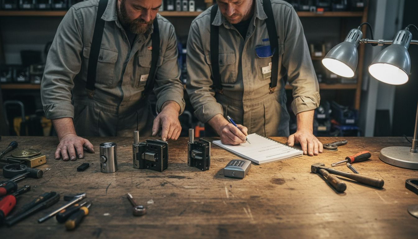 Låssmeder går igenom och bedömer olika typer av extralås för att hitta de bästa alternativen.