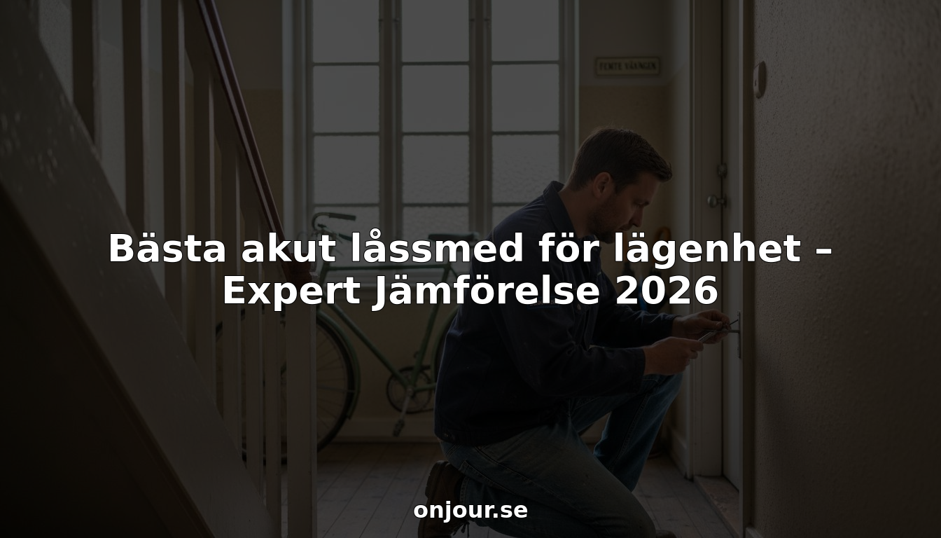 Låssmed hjälper till att öppna lägenhetsdörr i trapphuset