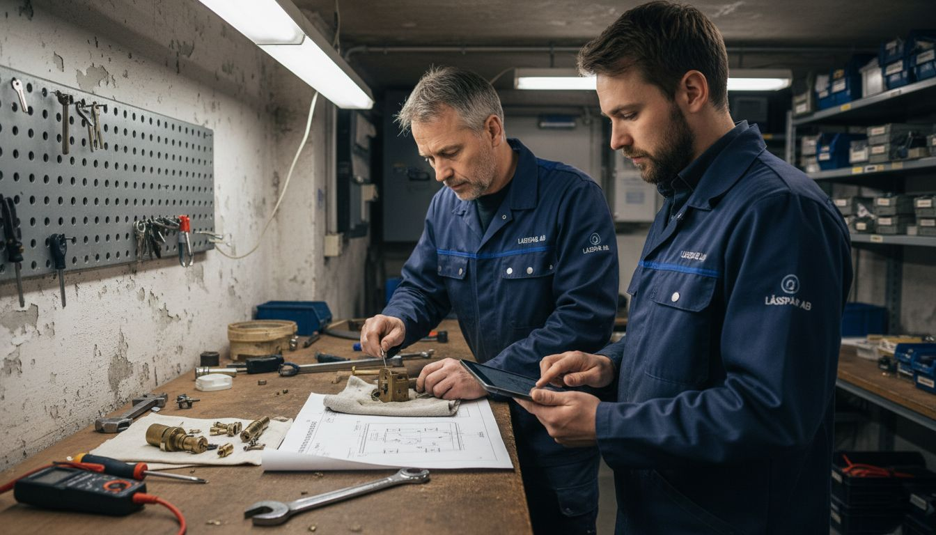 Låssmeder jämför äldre och moderna lås