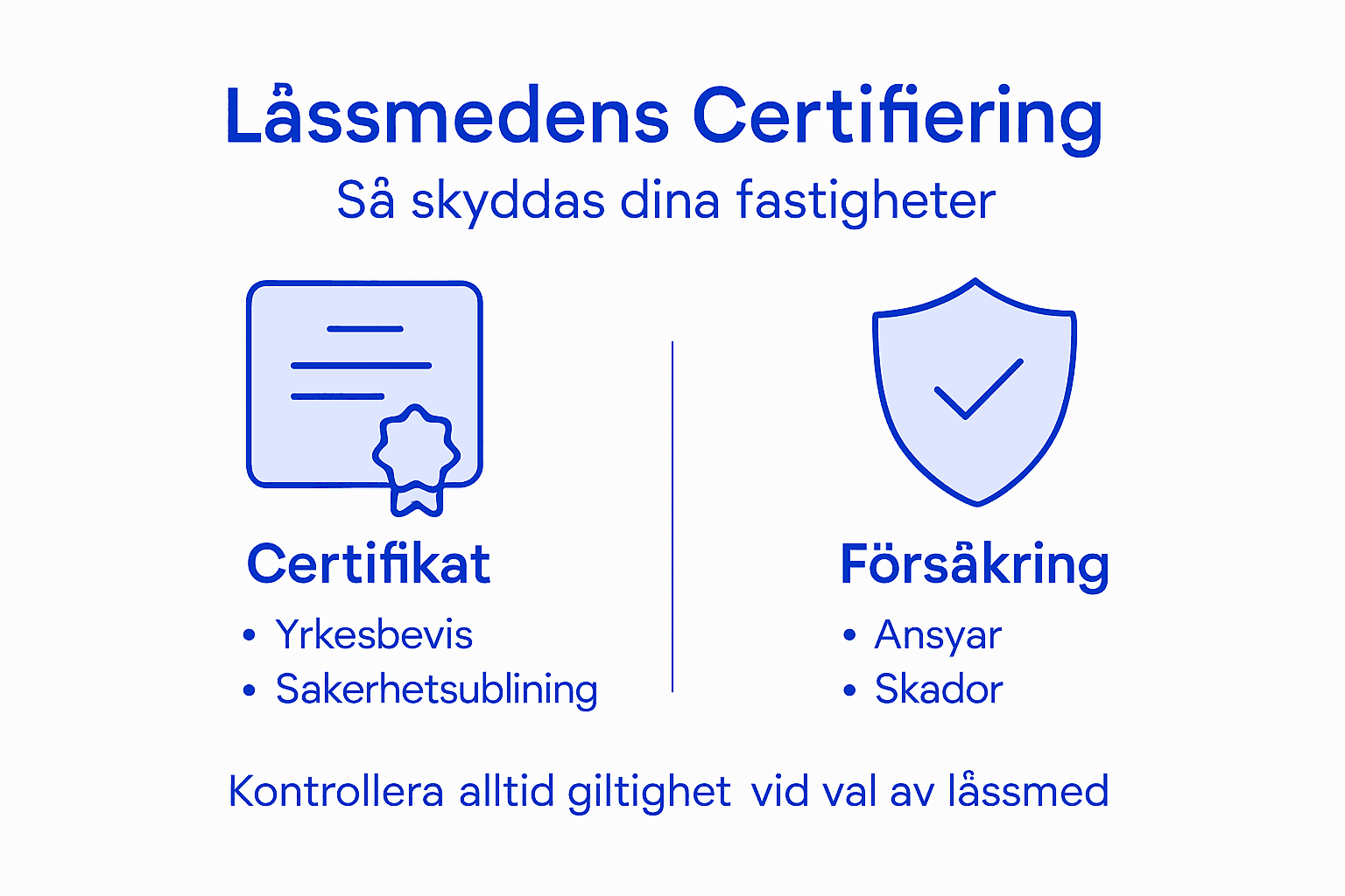 Grafisk översikt: Så fungerar certifiering och försäkring för dig som låssmed