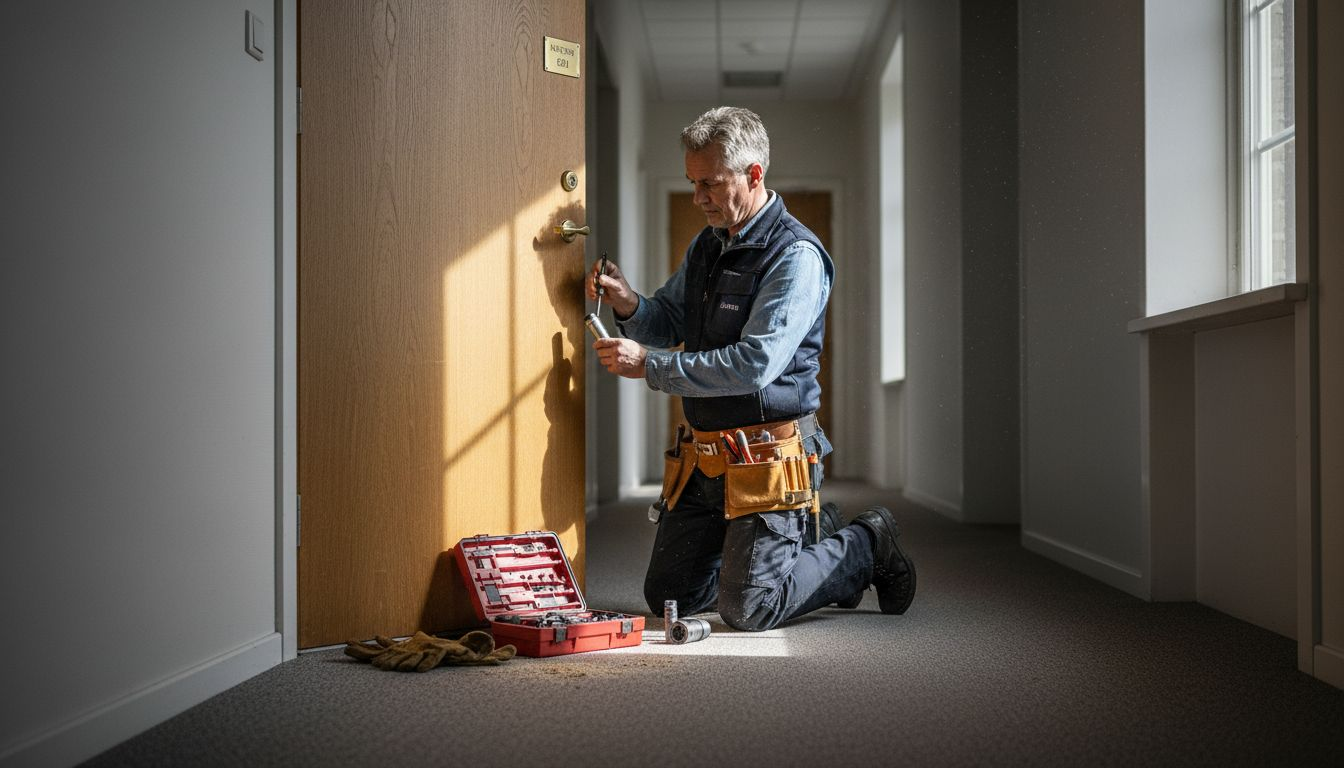 En låssmed hjälper företag med allt som rör lås och säkerhet på kontor.