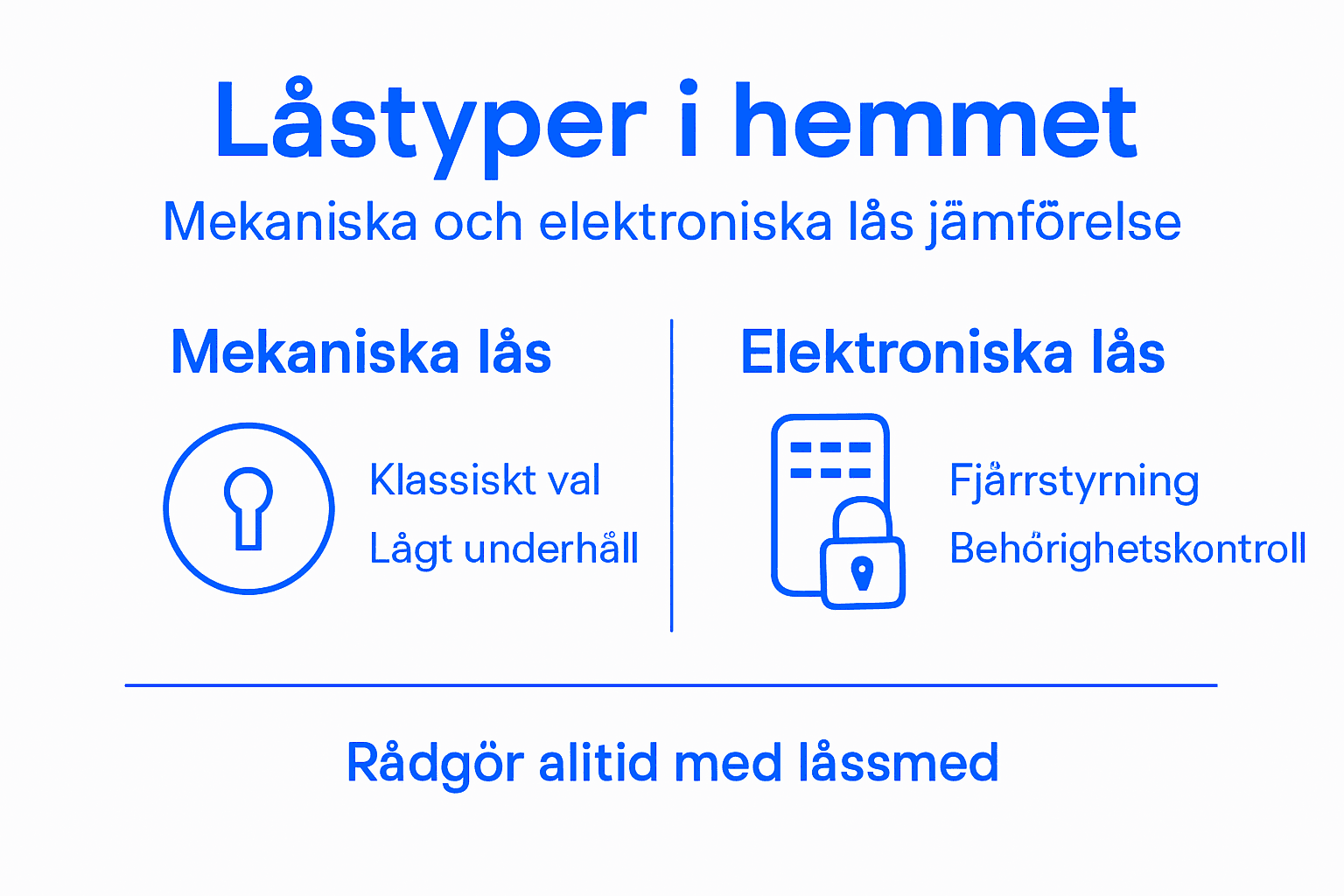 Grafisk översikt: skillnader mellan traditionella och digitala lås