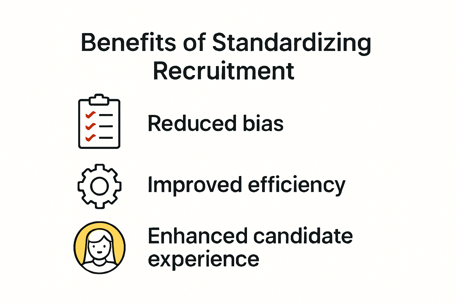 Benefits of standardized recruitment processes.