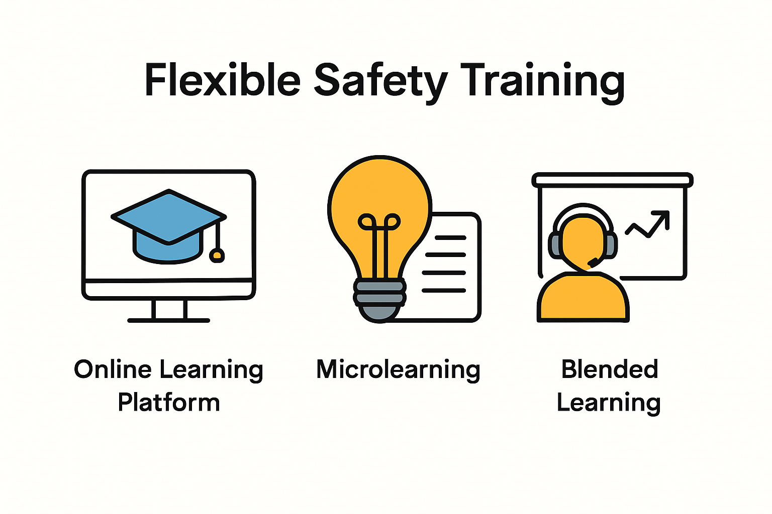 Infographic on modern safety training approaches.
