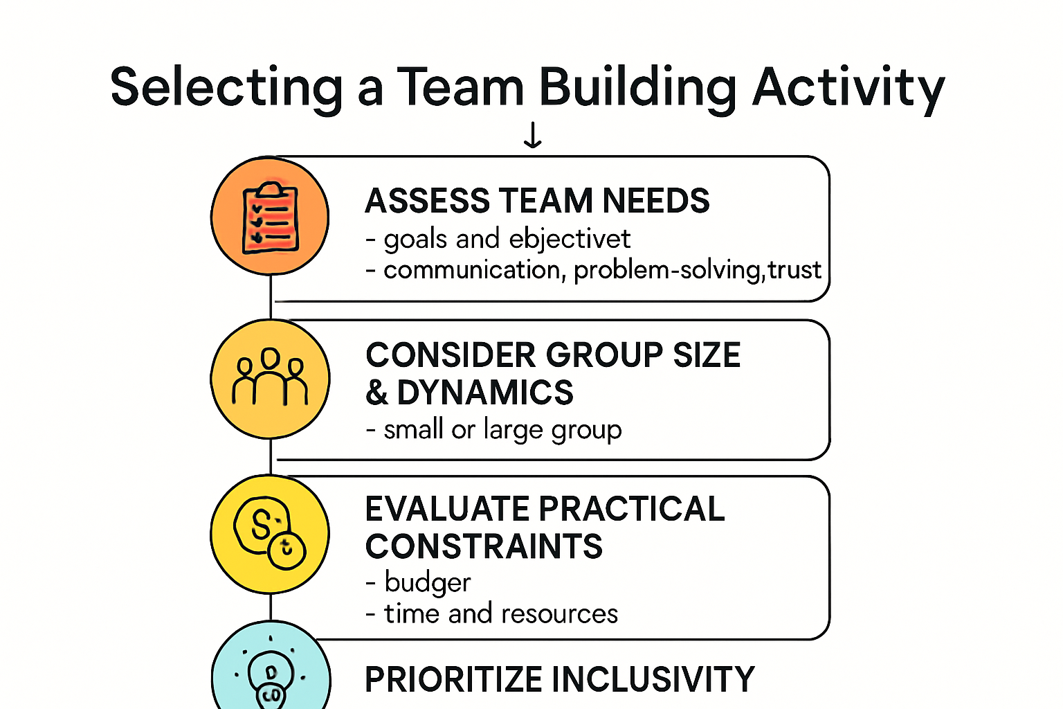 Flowchart on choosing the right team building activity
