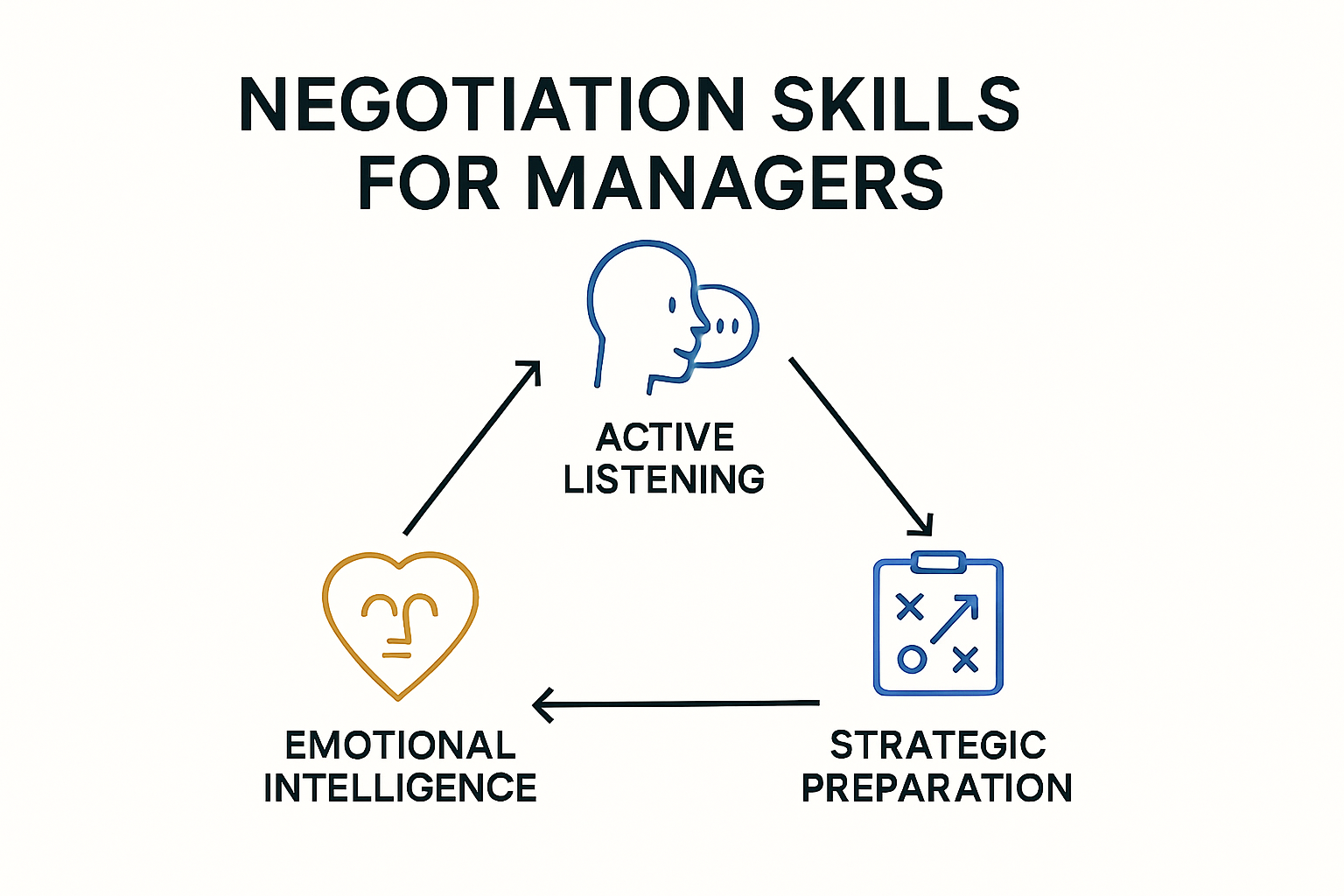 Core negotiation skills for managers infographic