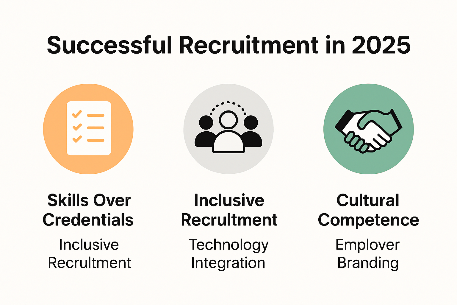 Key elements of successful recruitment illustrated visually