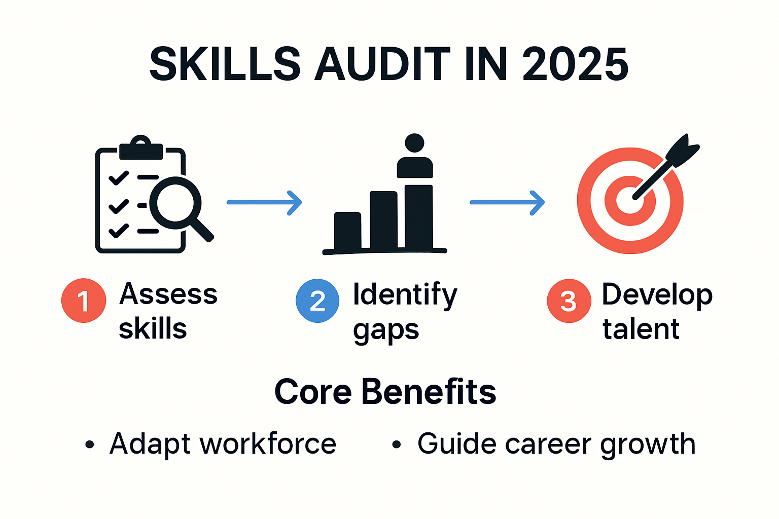 Infographic showing skills audit process and benefits