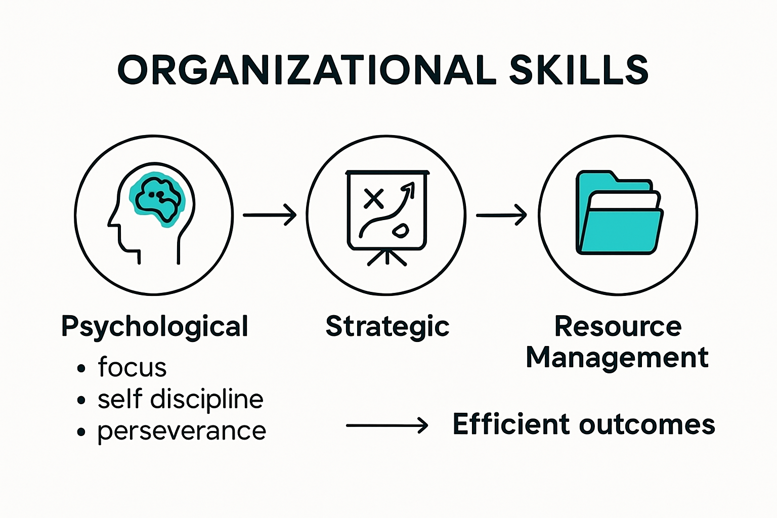 Core components of organizational skills visualized