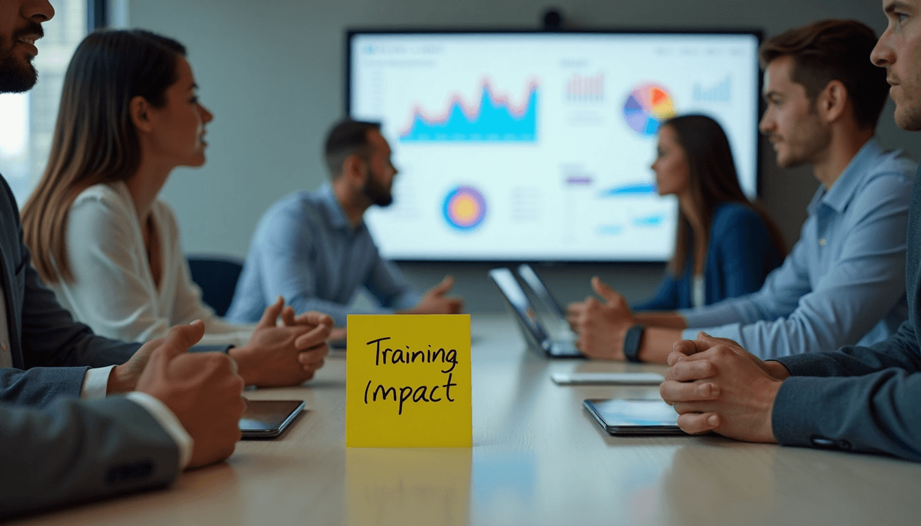 Team reviews training analytics and performance data together