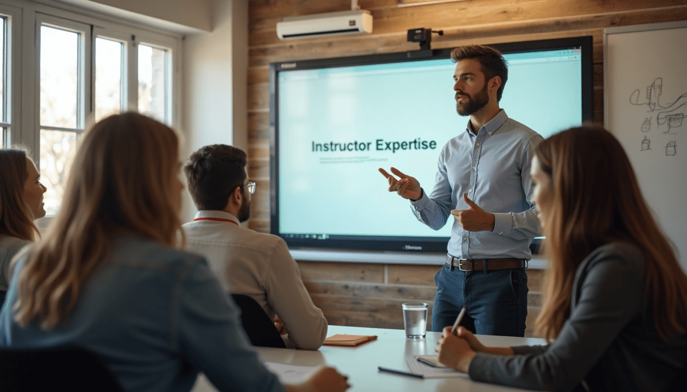 Experienced trainer leads interactive session on instructor expertise