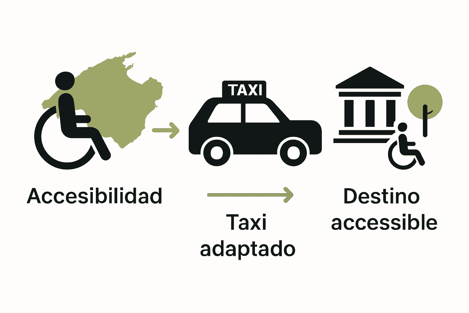 Infografía de proceso para taxis accesibles en Mallorca