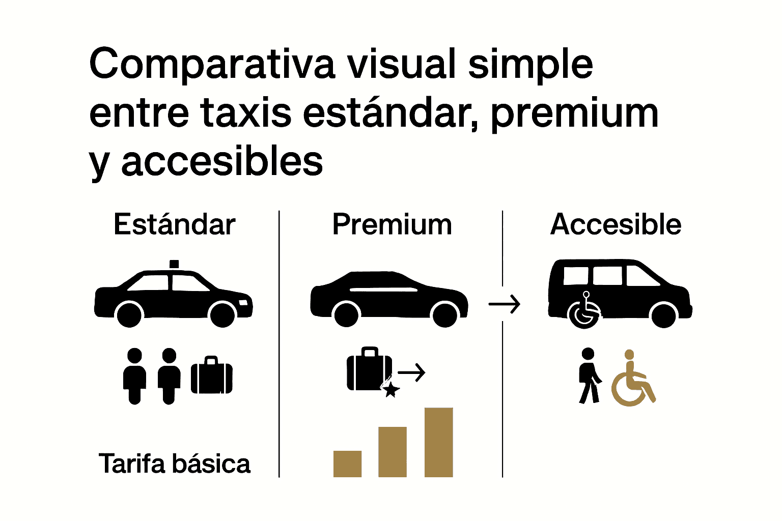 Comparación visual de tipos de taxis en Mallorca