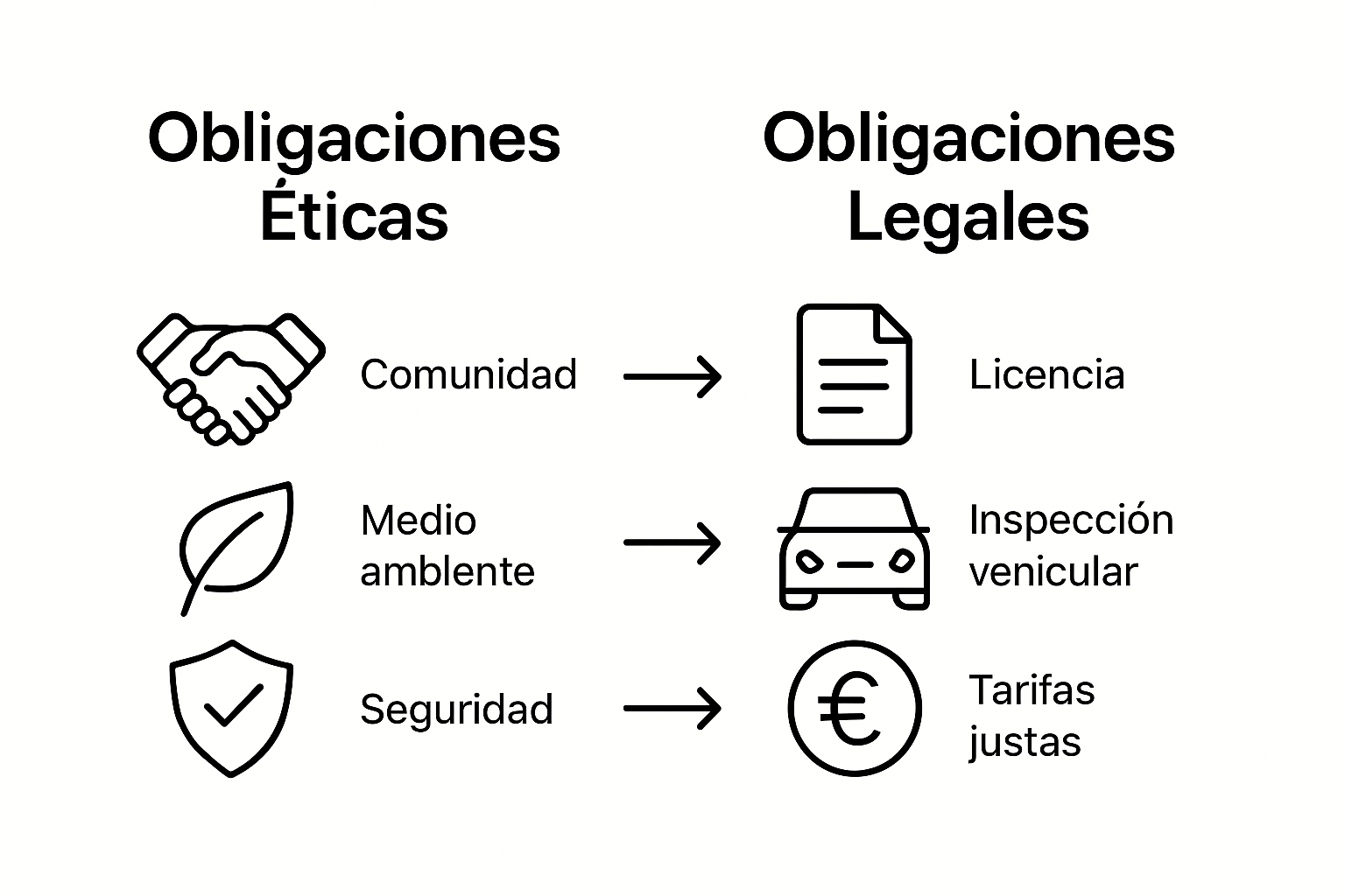 Taxi responsibilities ethical vs legal infographic