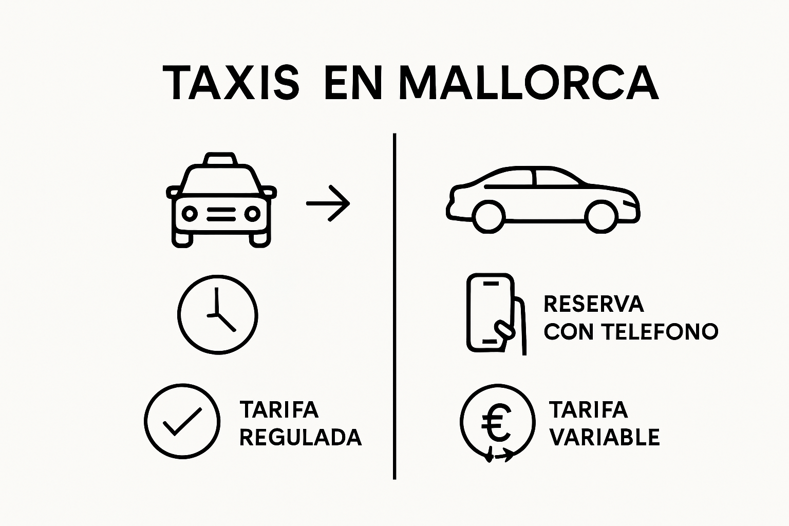 Infografía con las principales diferencias entre taxis y servicios VTC
