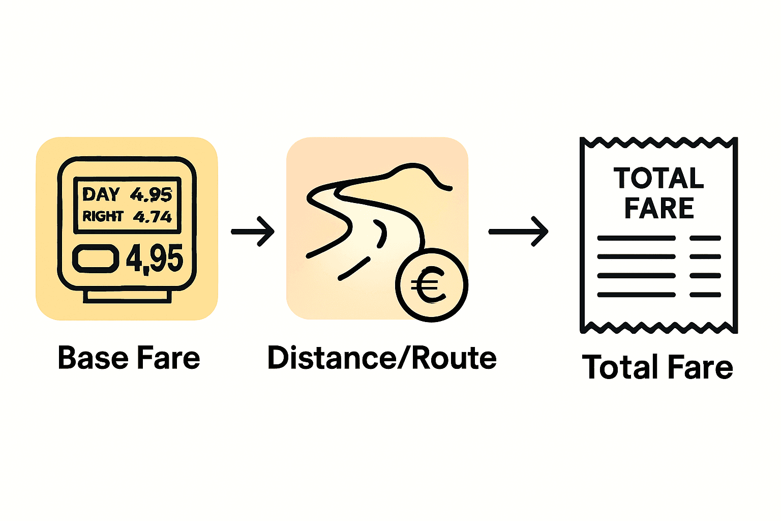 Mallorca taxi fare calculation infographic