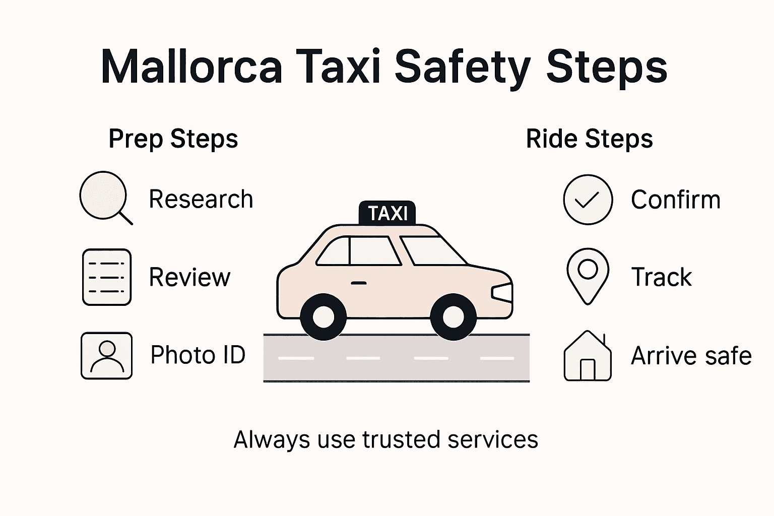 Infographic shows Mallorca taxi safety steps