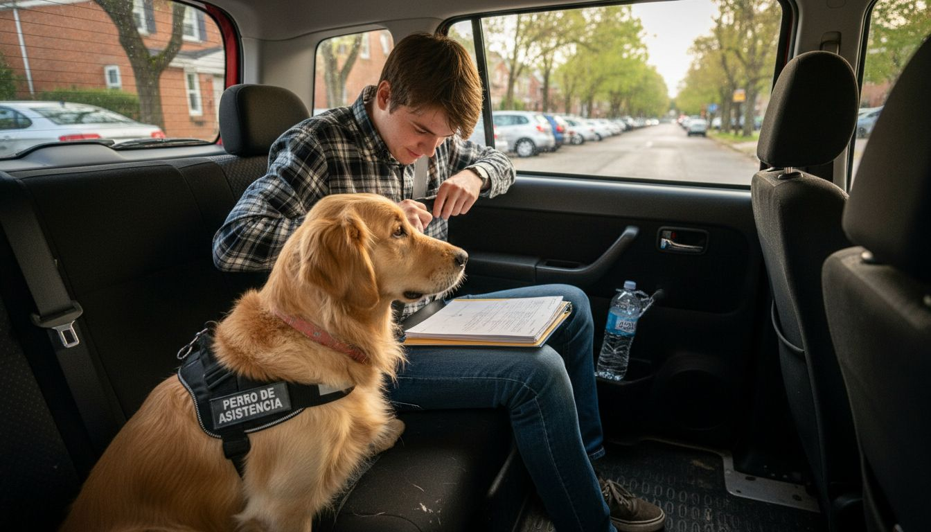 Viaje en taxi adaptado junto a mi perro de asistencia