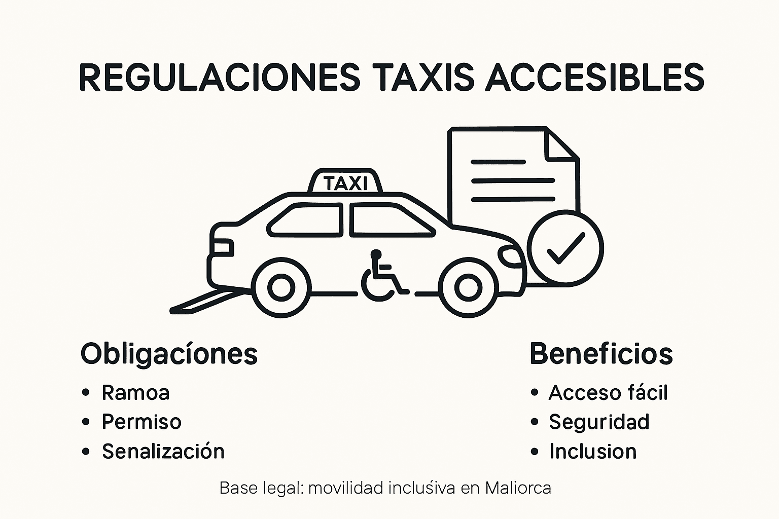 Infografía sobre las normativas para taxis adaptados a personas con movilidad reducida