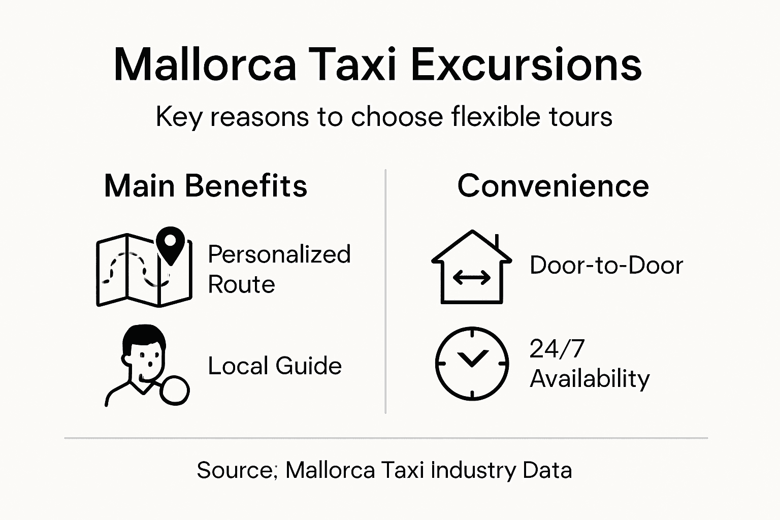 Infographic shows taxi excursion benefits in Mallorca