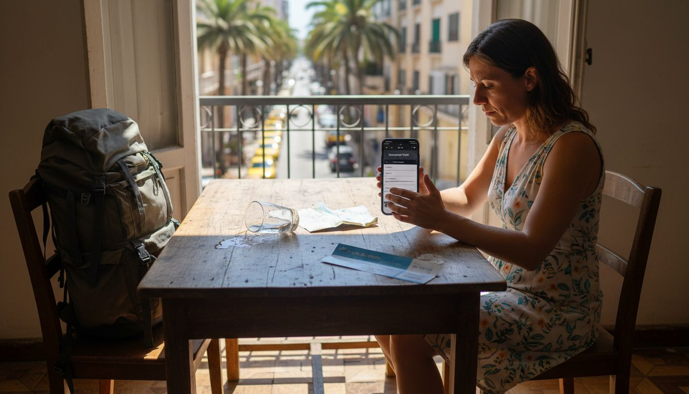 Una mujer pide un taxi desde su piso en Mallorca.