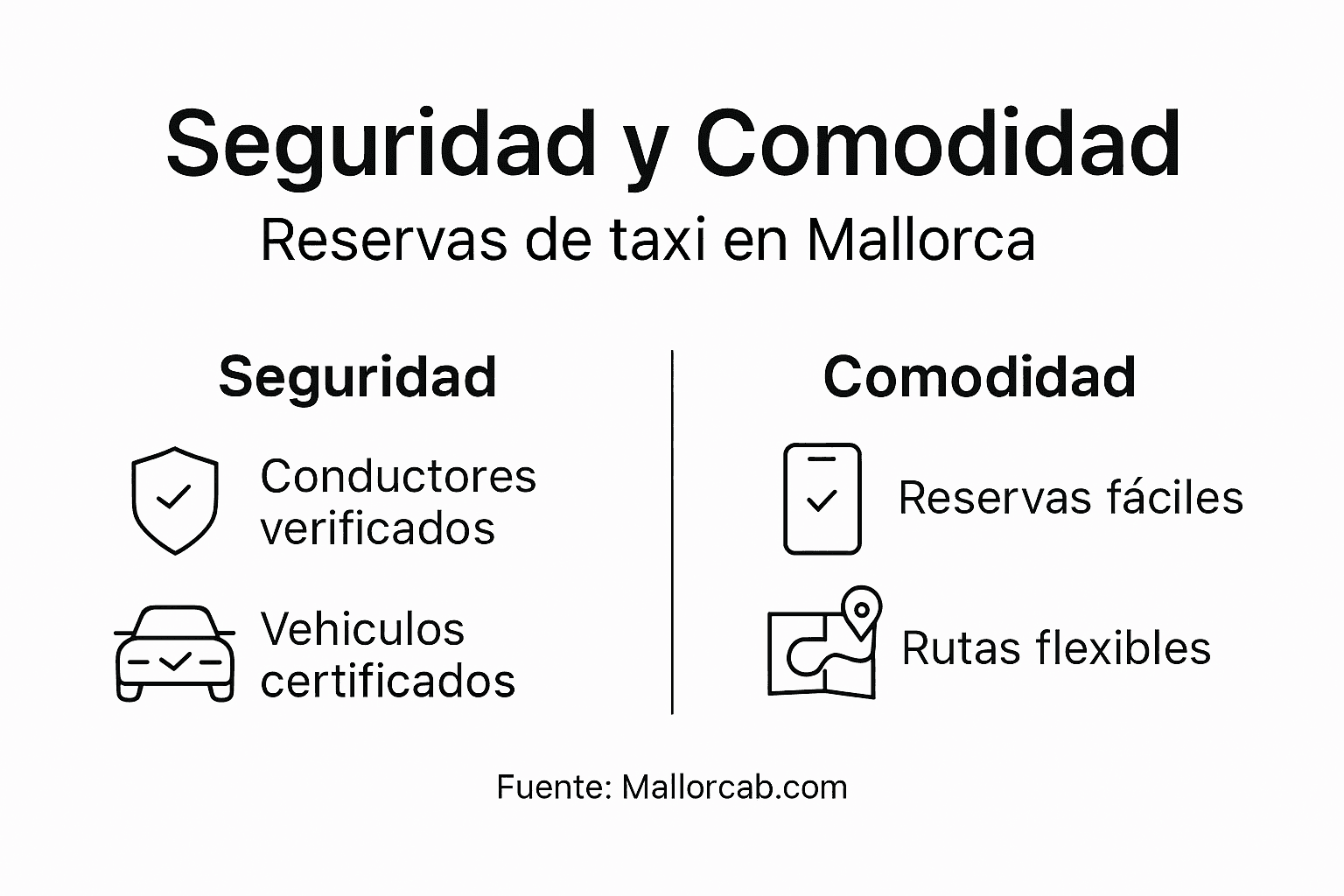 Infografía: cómo viajar en taxi en Mallorca con total seguridad y confort