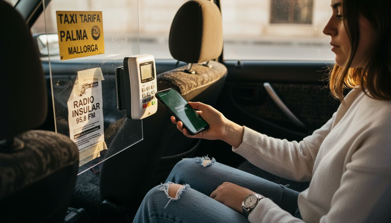 Woman using smartphone for contactless payment