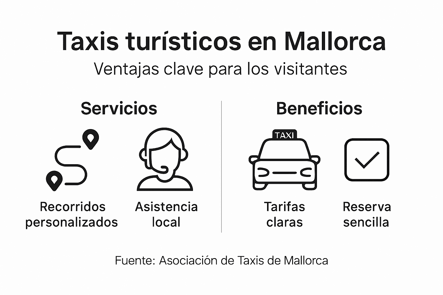 Infografía sobre taxis turísticos en Mallorca: descubre sus principales ventajas