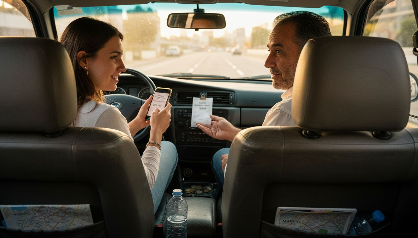 Pasajero confirma el precio acordado del taxi