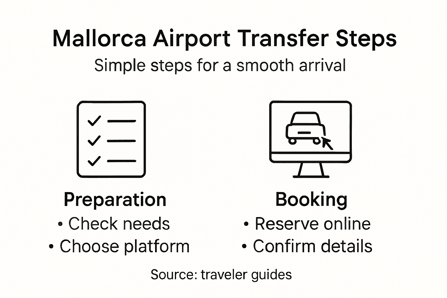 Infographic showing airport transfer steps