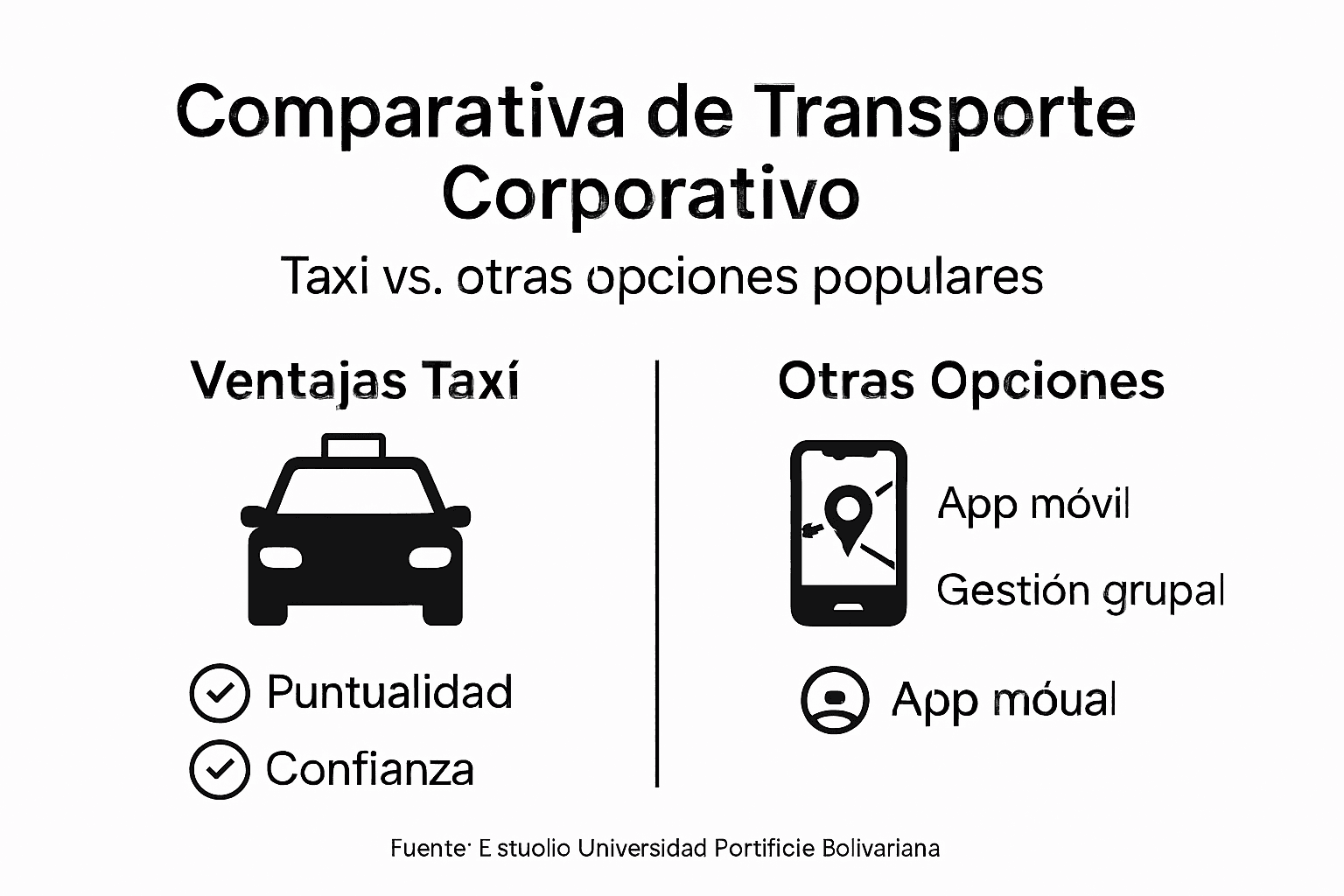 Infografía sobre las diferencias entre taxis y servicios de transporte corporativo