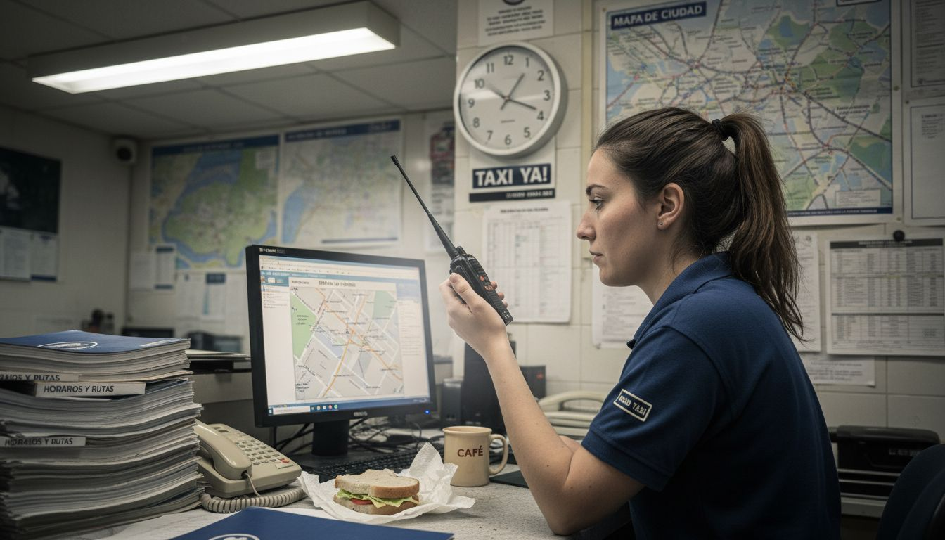Coordinador de rutas de taxis en la central de Mallorca