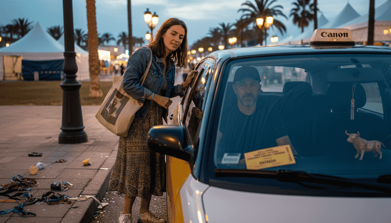Una persona subiendo a un taxi después de asistir a un evento en la ciudad.