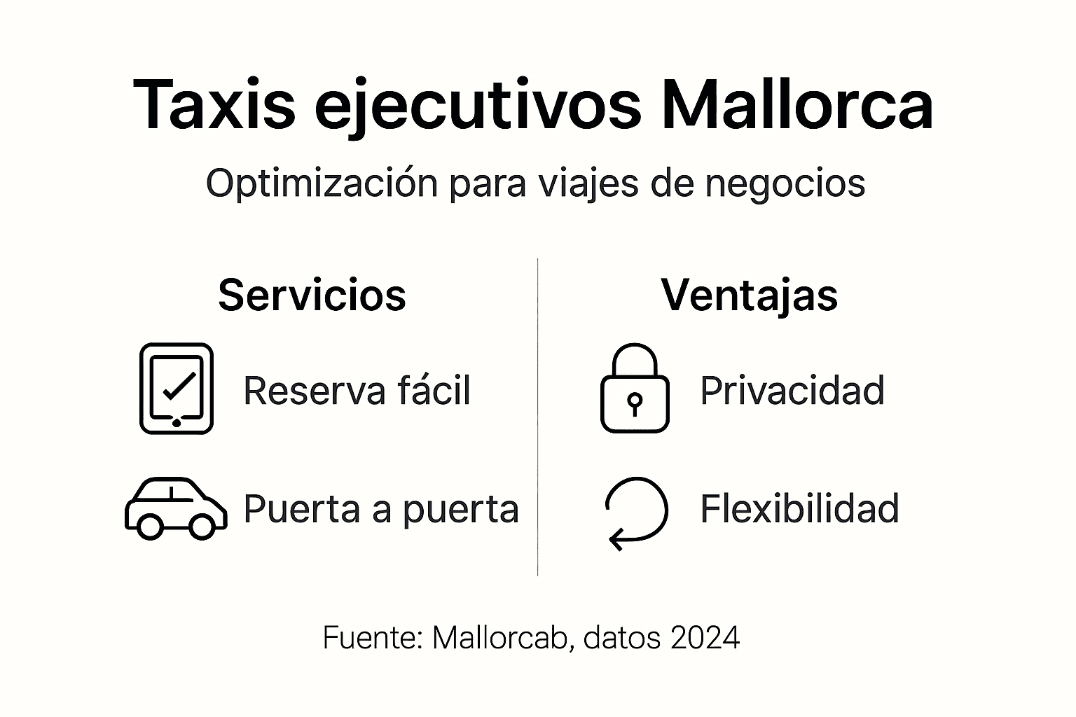 Descubre en esta infografía todos los beneficios de elegir un taxi ejecutivo en Mallorca.