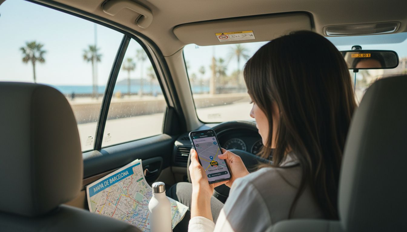 El pasajero sigue el trayecto del taxi en tiempo real desde su móvil.