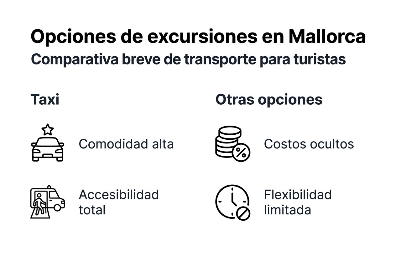 Infografía: diferencias entre viajar en taxi y contratar excursiones organizadas