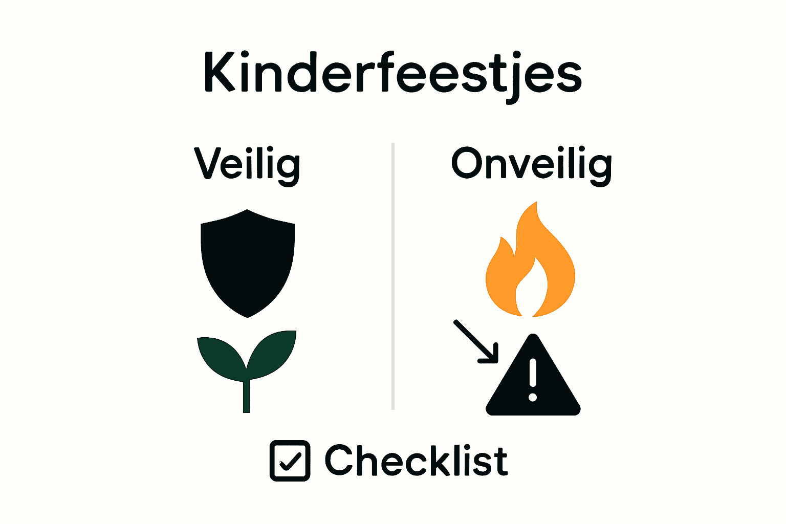 Infographic over veiligheid en duurzaamheid bij kinderfeestdecoratie