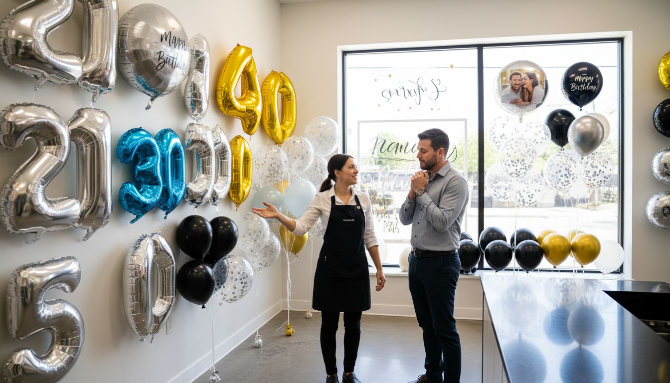Arten von Ballons im Geschäft