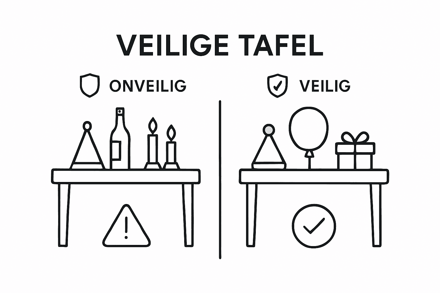 Infographic: een kindertafel – veilig of niet? Waar let je op bij het kiezen van een veilige kindertafel?