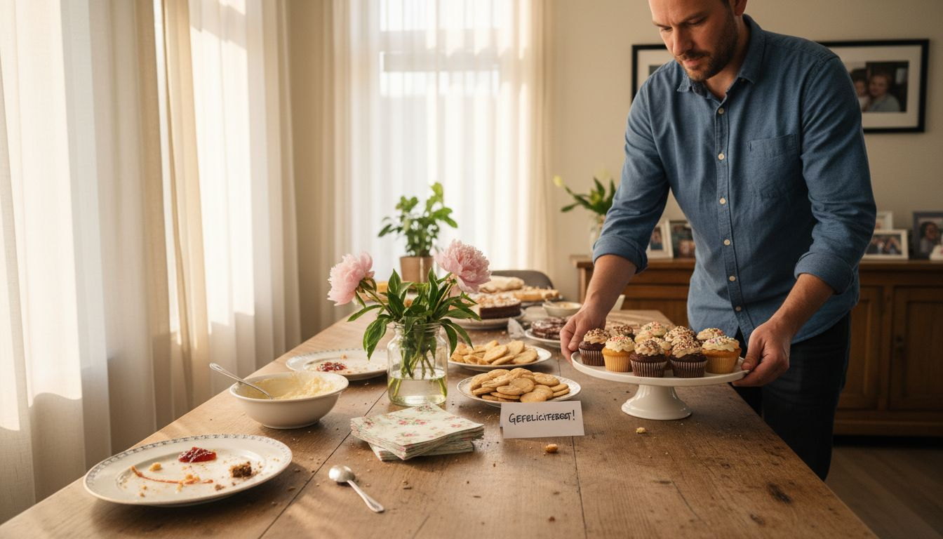Hoe zorg je ervoor dat de verschillende desserts mooi en stabiel gepresenteerd worden op een buffet thuis?
