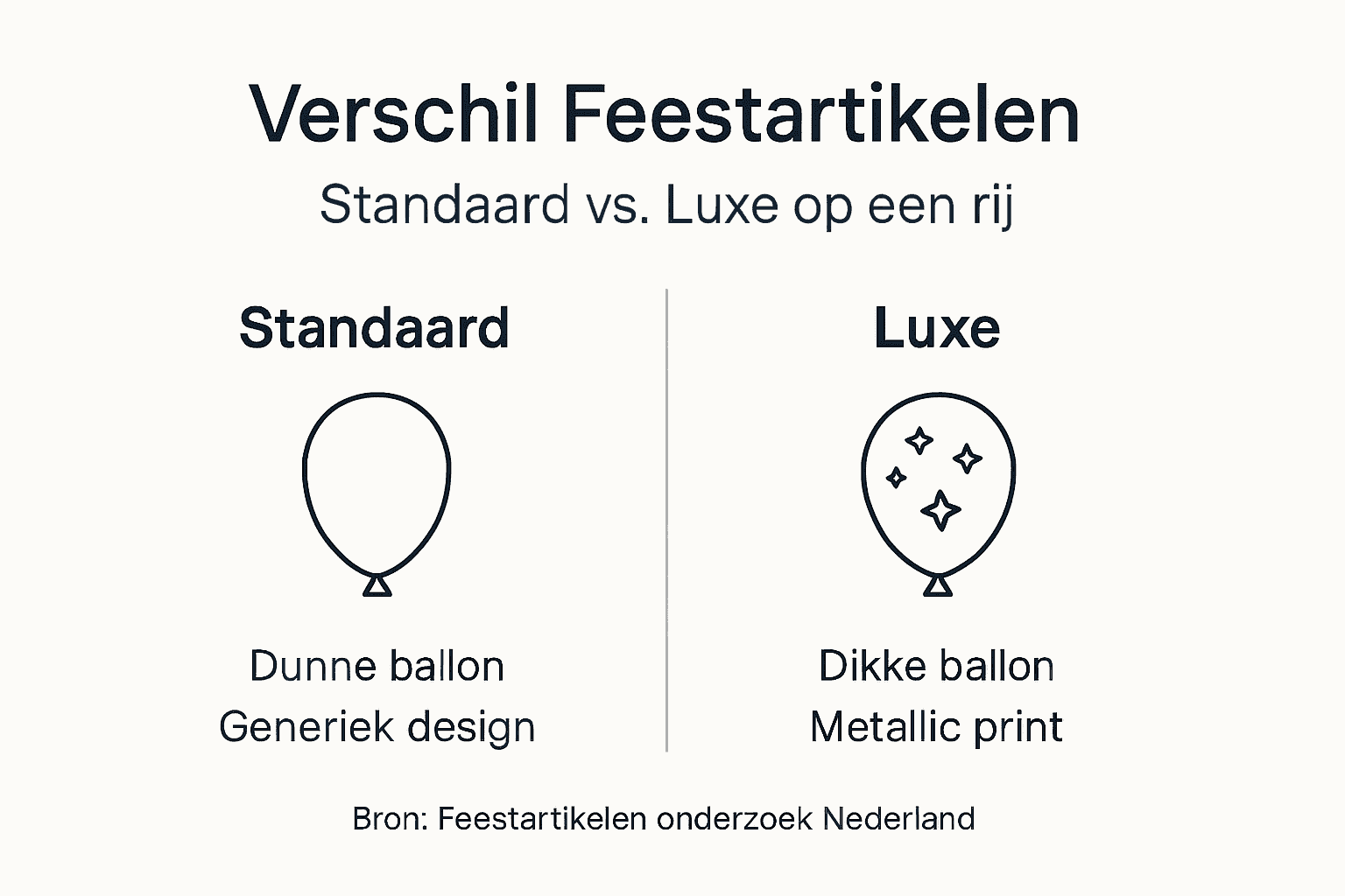 Infographic: de verschillen tussen gewone en luxe feestartikelen